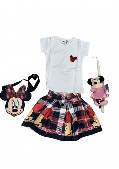 Minnie Set μπλούζα, φούστα, τσάντα και Minnie Κοκκαλάκια 2 τεμ.,Πασχαλινή λαμπάδα με Minnie Toy 20 εκ